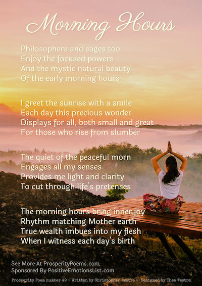 Prosperity Poem 49 - Morning Hours