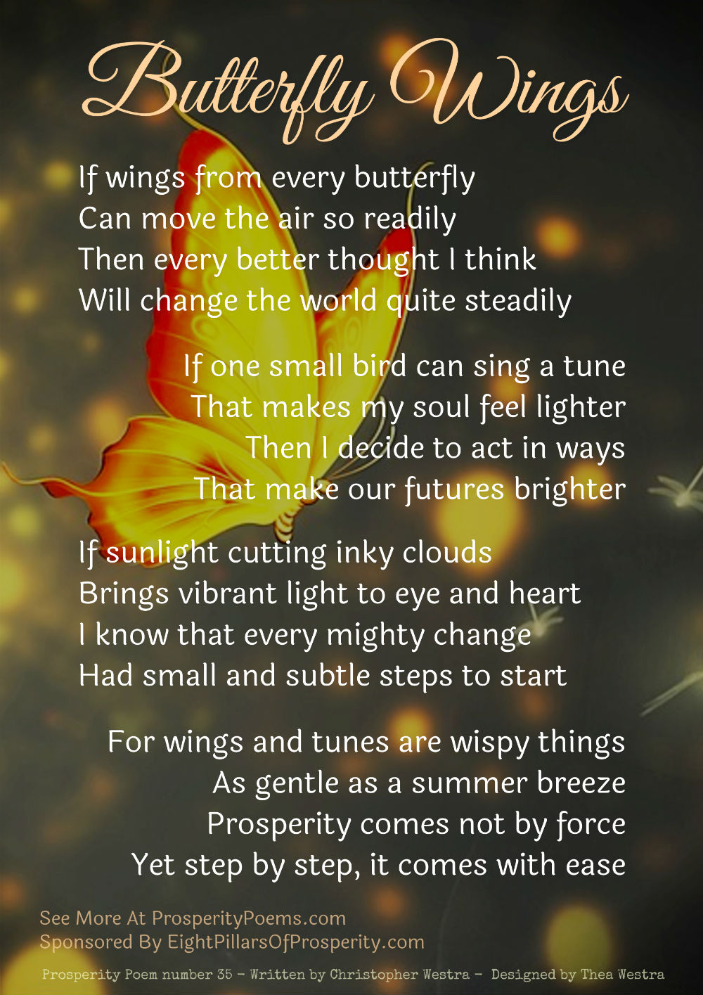 Prosperity Poem - Butterfly Wings